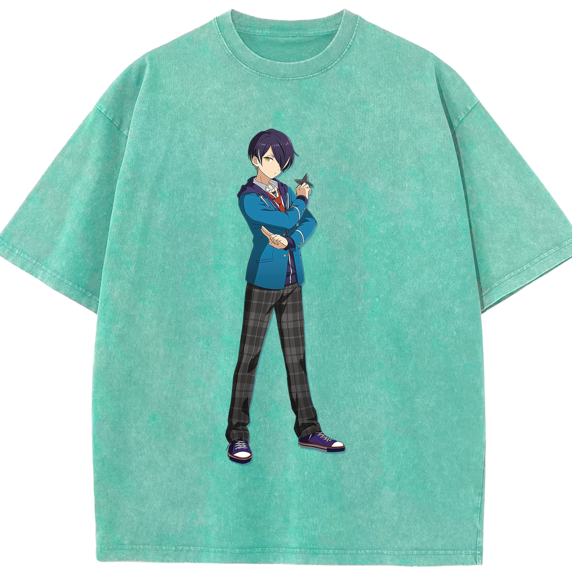 （画像用） あんさんぶるスターズ! Ensemble Stars 綿100% ヴィンテージ風 半袖Tシャツ（フロントプリント）